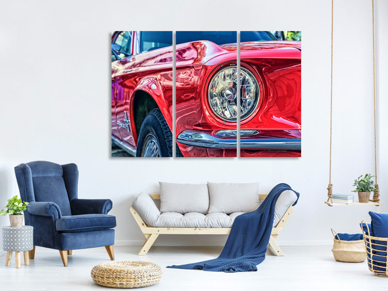 3-piece-canvas-print-red-vintage-car