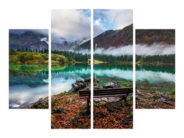 4-piece-canvas-print-bench-by-the-lake