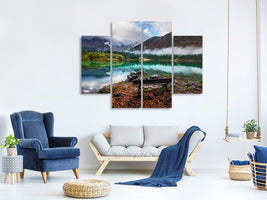 4-piece-canvas-print-bench-by-the-lake