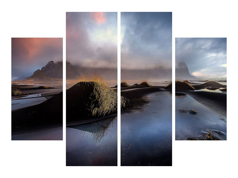 4-piece-canvas-print-black-beach