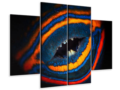 4-piece-canvas-print-orange-lined-triggerfish