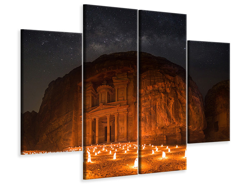 4-piece-canvas-print-petra-by-night