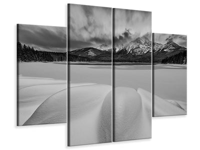 4-piece-canvas-print-pyramid-lake-in-winter