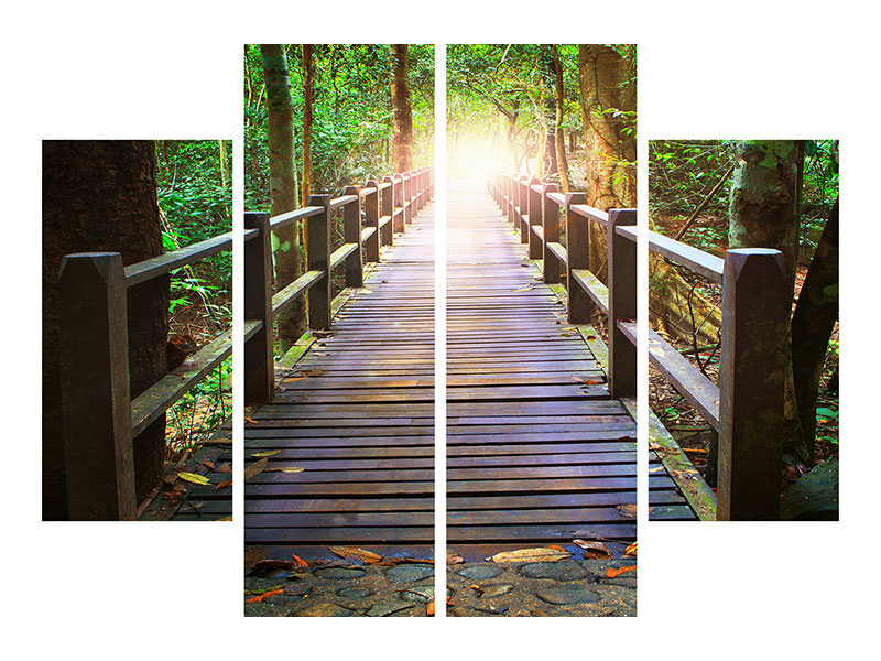 4-piece-canvas-print-the-bridge-in-the-forest