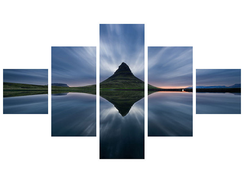5-piece-canvas-print-a-night-at-kirkjufell