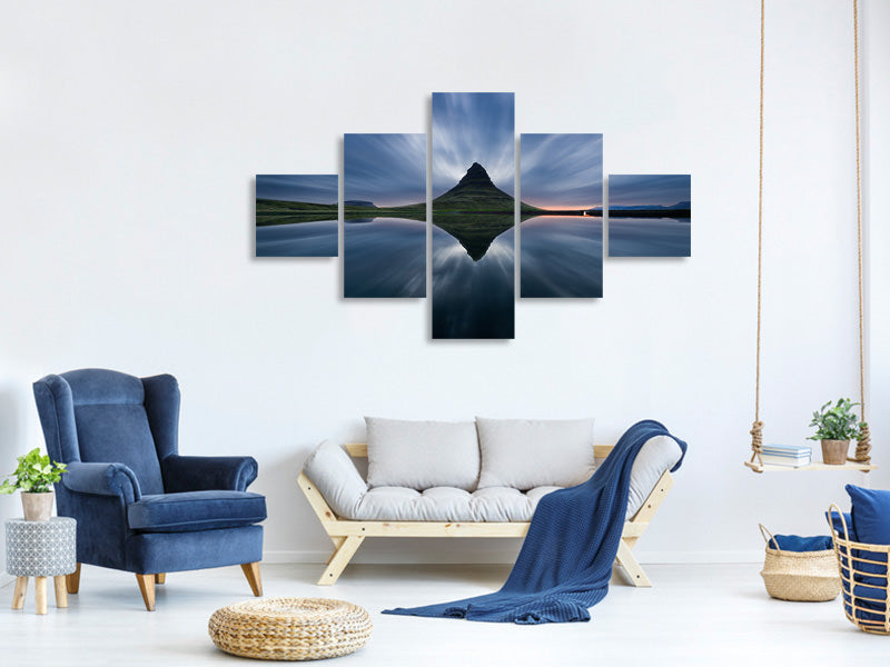 5-piece-canvas-print-a-night-at-kirkjufell