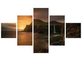 5-piece-canvas-print-arnafjall-sunset