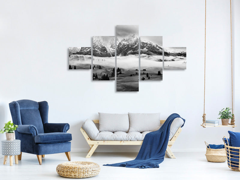 5-piece-canvas-print-foggy-dolomites