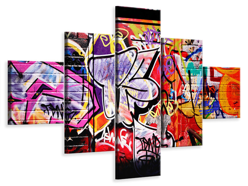 5-piece-canvas-print-graffiti-wall-art