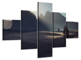 5-piece-canvas-print-morning-in-dolomites