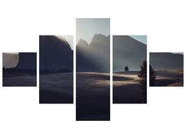 5-piece-canvas-print-morning-in-dolomites