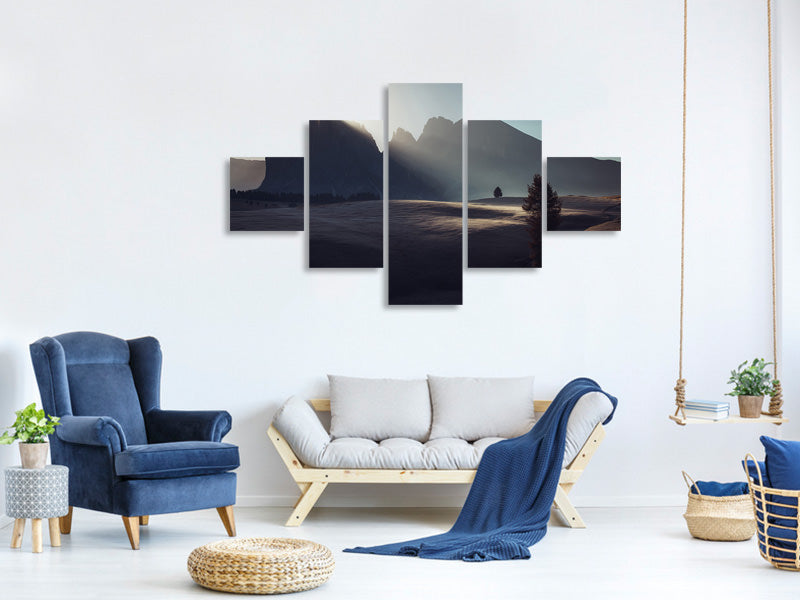 5-piece-canvas-print-morning-in-dolomites
