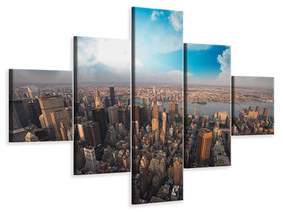 5-piece-canvas-print-skyline-over-the-rooftops-of-manhattan