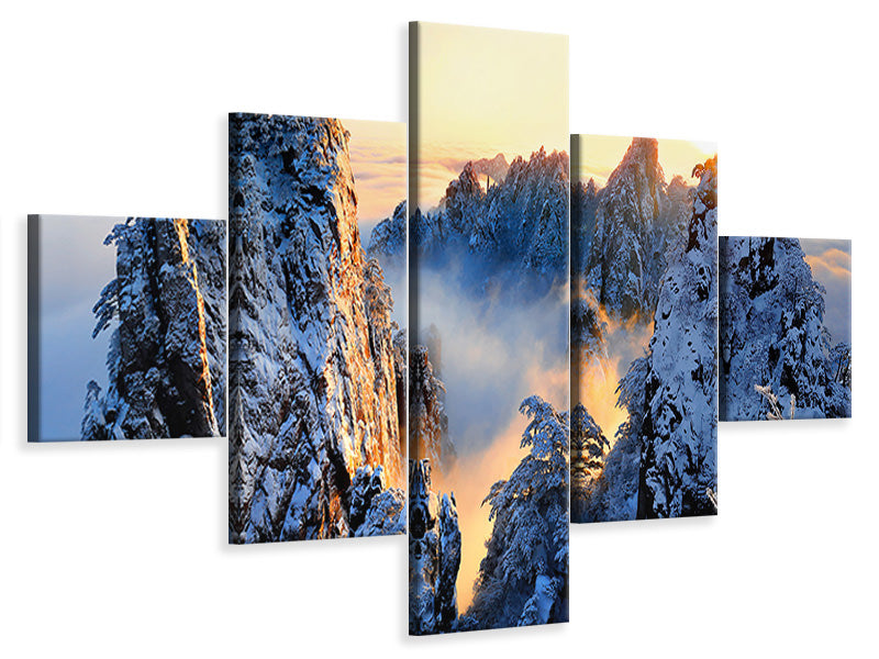 5-piece-canvas-print-sunrise-at-mt-huang-shan