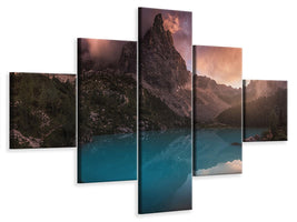 5-piece-canvas-print-turquoise-refection