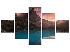 5-piece-canvas-print-turquoise-refection