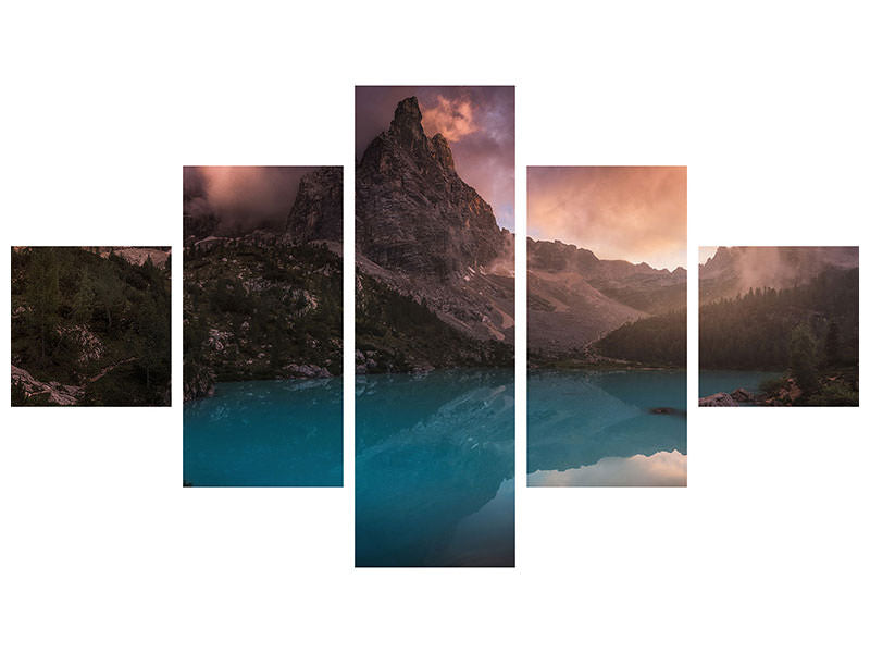 5-piece-canvas-print-turquoise-refection