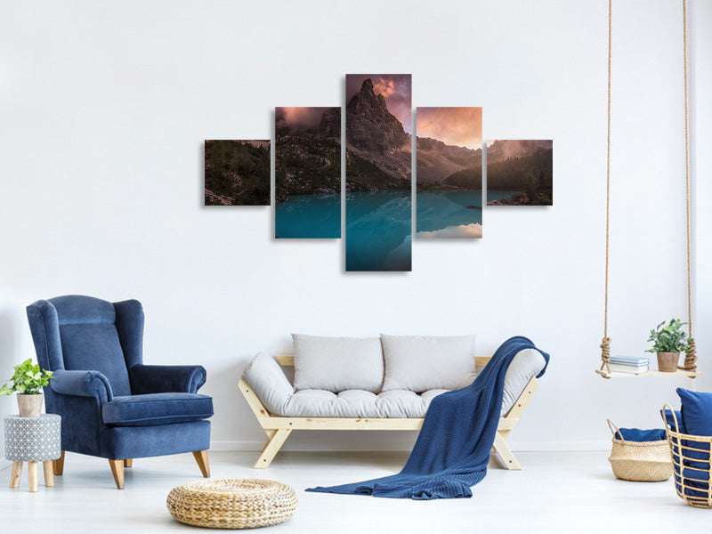 5-piece-canvas-print-turquoise-refection