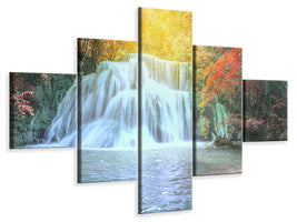 5-piece-canvas-print-waterfall-in-light