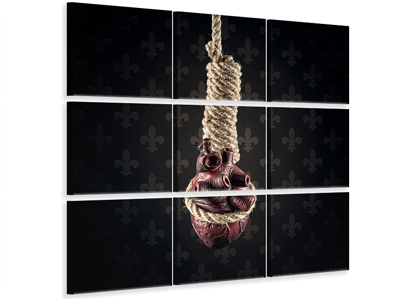 9-piece-canvas-print-heart-on-a-noose