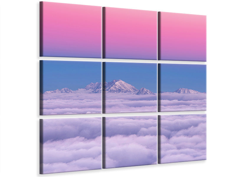 9-piece-canvas-print-pink-in-the-sky