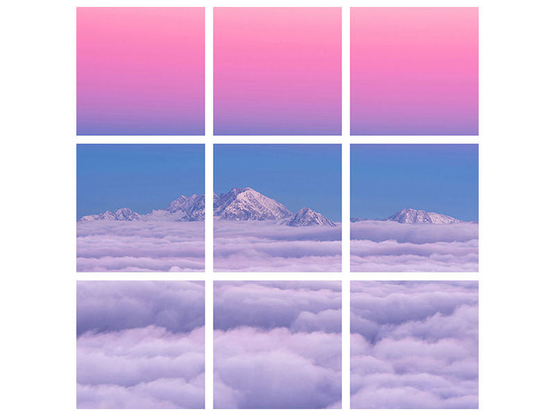 9-piece-canvas-print-pink-in-the-sky