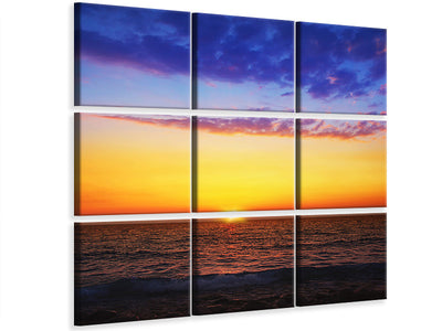 9-piece-canvas-print-vibrant-sunset