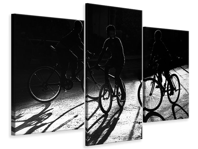 modern-3-piece-canvas-print-boys-bycicles-shadow-and-light