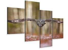 modern-4-piece-canvas-print-great-grey-owl