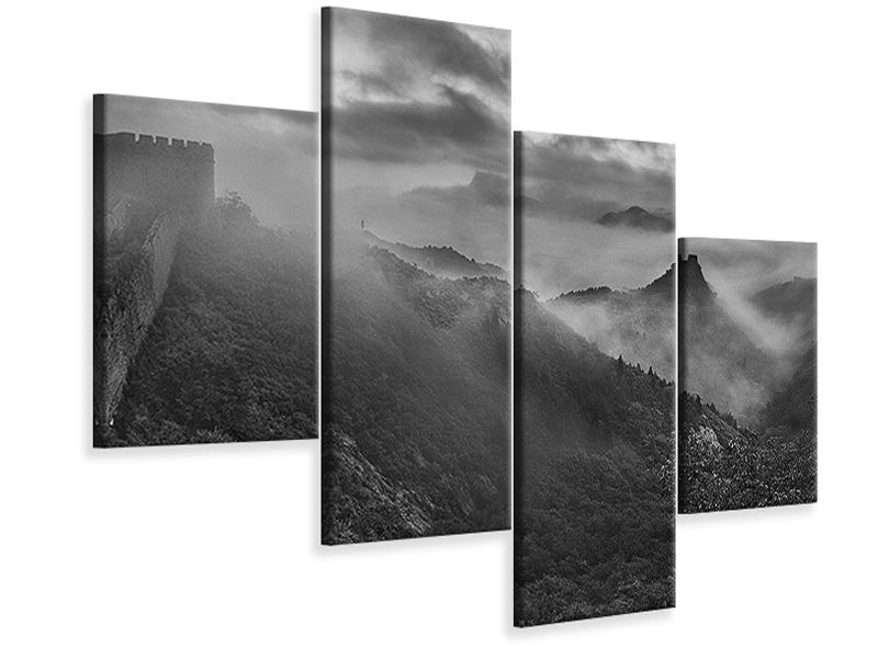 modern-4-piece-canvas-print-misty-morning-at-great-wall