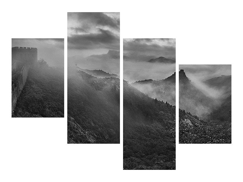 modern-4-piece-canvas-print-misty-morning-at-great-wall