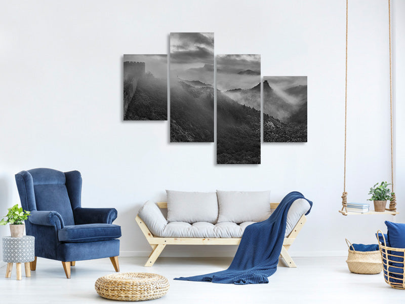 modern-4-piece-canvas-print-misty-morning-at-great-wall
