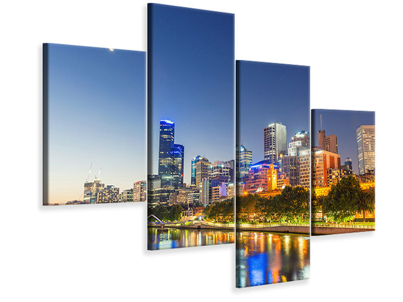 modern-4-piece-canvas-print-skyline-sydney-at-dusk