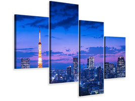 modern-4-piece-canvas-print-tokyo-night-view