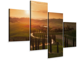 modern-4-piece-canvas-print-tuscany-evening