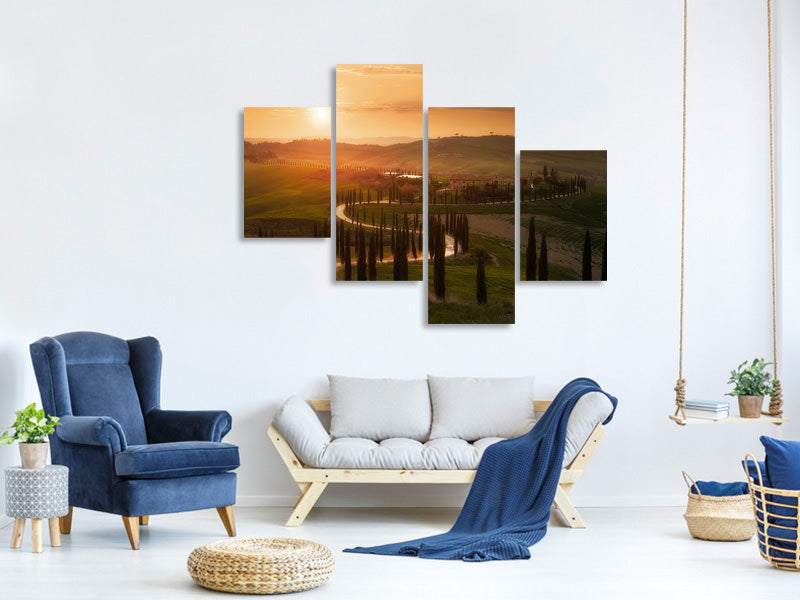 modern-4-piece-canvas-print-tuscany-evening