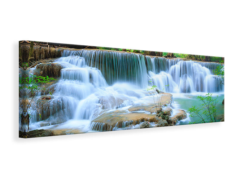 Visario Quadro Su Tela XXL 160x80 Cm – Cascata 5520-SCT – Stampa D'Arte Pronta Da Appendere – Telaio In Legno