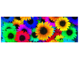 panoramic-canvas-print-colorful-sunflowers