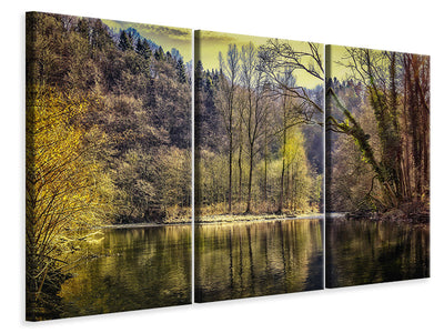3-piece-canvas-print-lake-in-the-forest