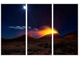3-piece-canvas-print-lava-flow-with-the-moon