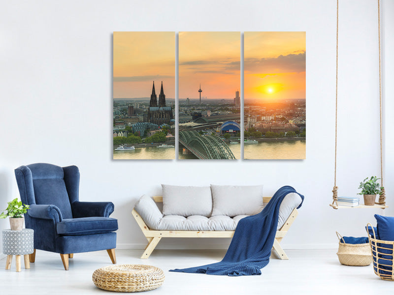 3-piece-canvas-print-skyline-cologne-at-sunset