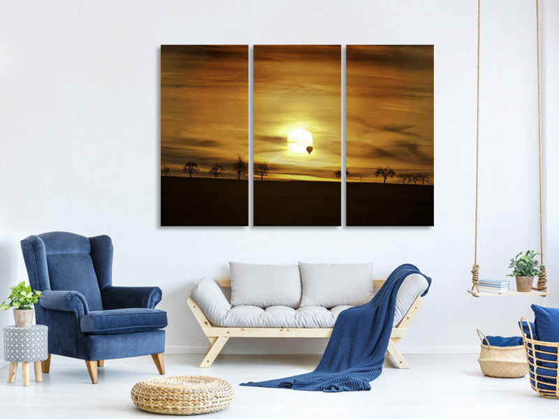 3-piece-canvas-print-sunset-with-hot-air-balloon