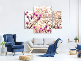 4-piece-canvas-print-beautiful-magnolia-xl