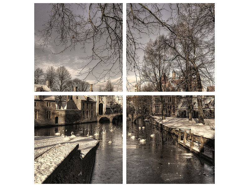 4-piece-canvas-print-bruges-in-christmas-dress