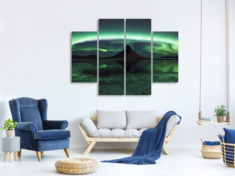 4-piece-canvas-print-kirkjufell-aurora