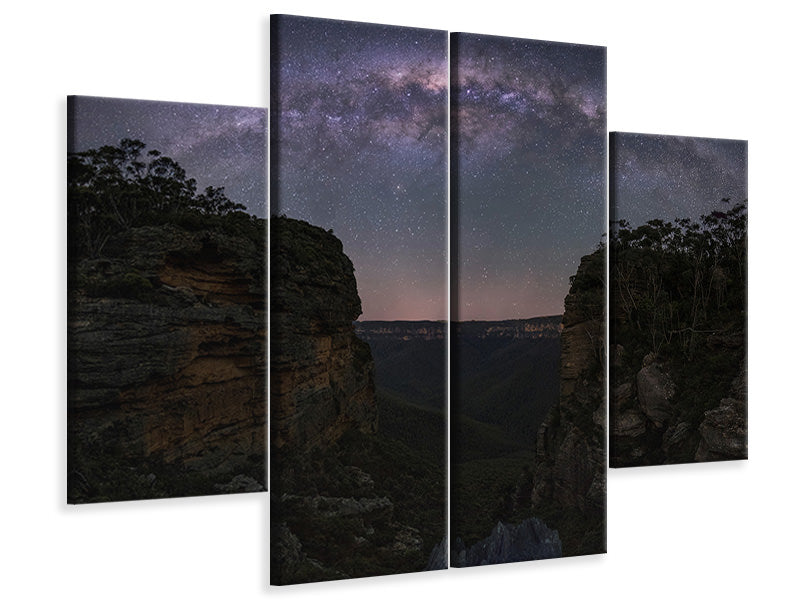 4-piece-canvas-print-night-sky-over-blue-mountains