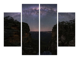 4-piece-canvas-print-night-sky-over-blue-mountains