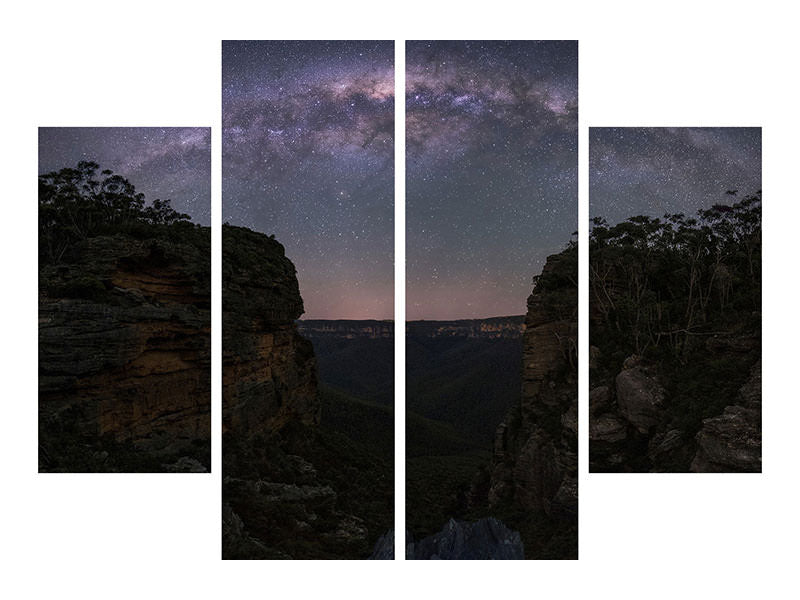 4-piece-canvas-print-night-sky-over-blue-mountains