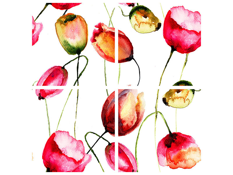 4-piece-canvas-print-painting-the-tulips