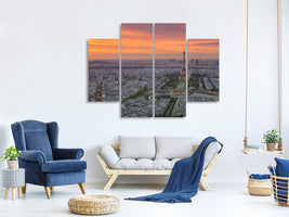4-piece-canvas-print-paris-skyline-at-sunset